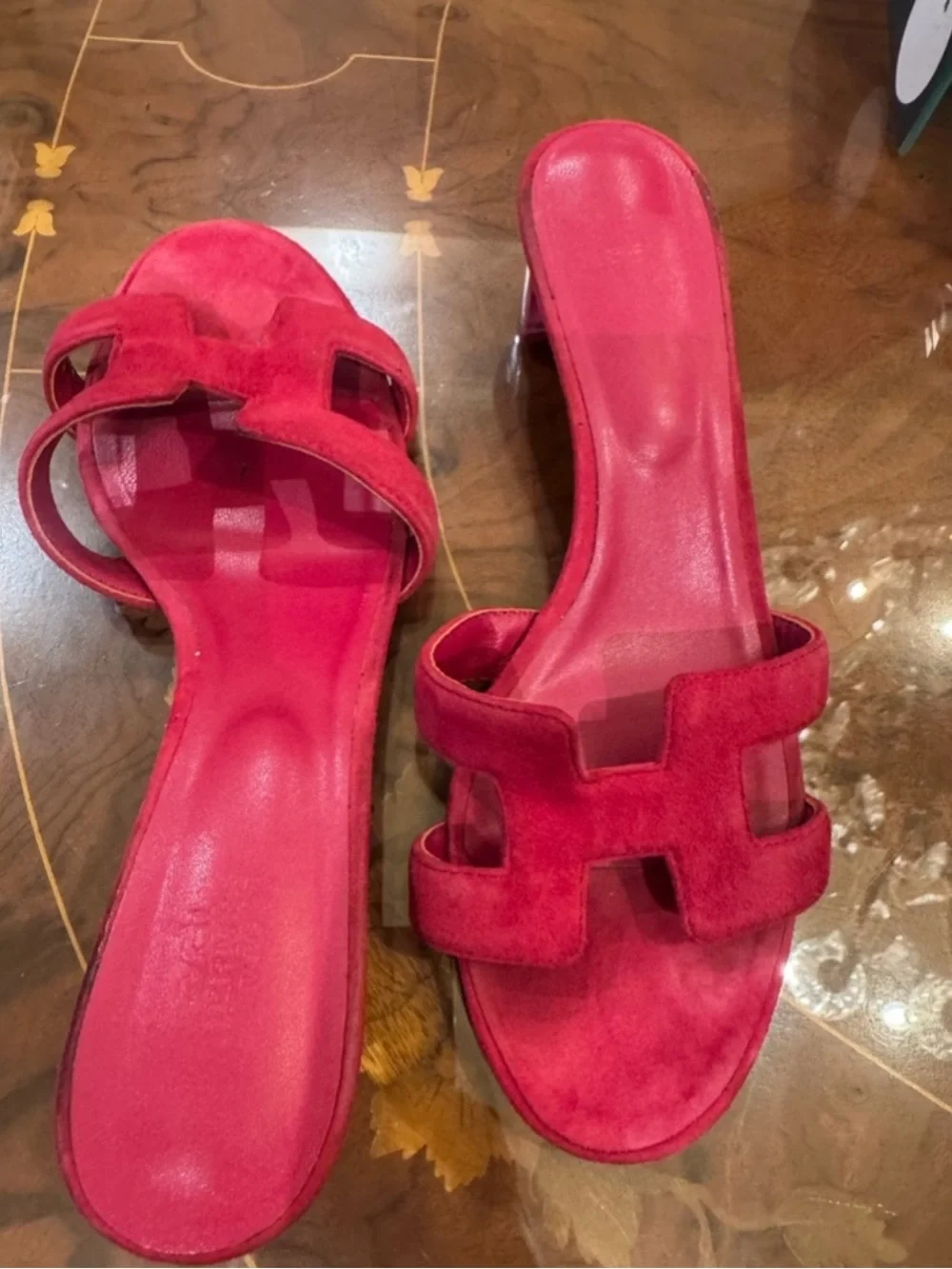 Hermès Fuchsia Suede Oran Sandals – Size 42 - Picture 3 of 17